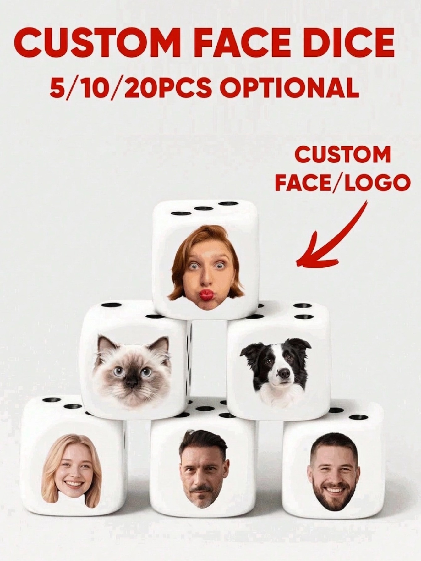Party Games Groups - Dados Personalizados con Caras, Dados Divertidos